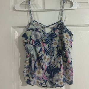 American Eagle Floral Spaghetti Strap Top
